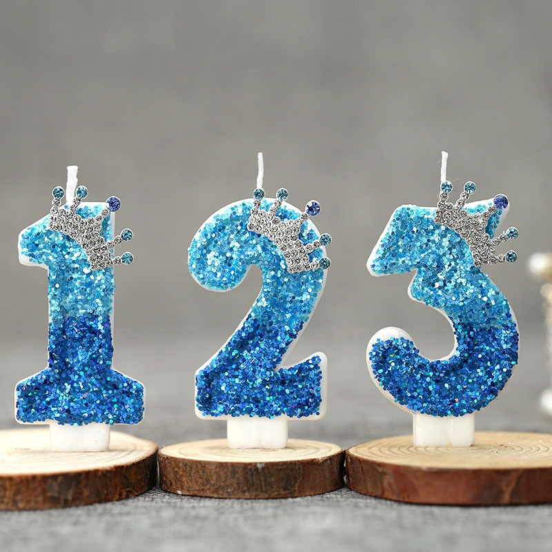 Candle Supplies In - Creative Peacock Blue Crown Digital Birthday