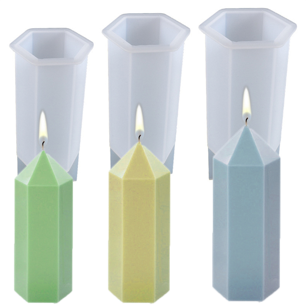 Candle Supplies Kit - 3D Hexagonal Column Candle Molds Silicone