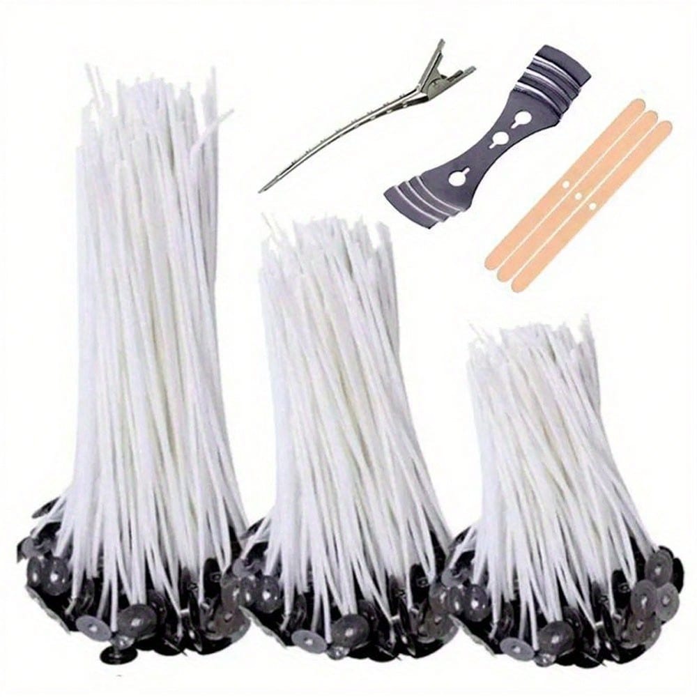 Candle Making Supplies Jars - 100pcs Candle Wick with Base Set