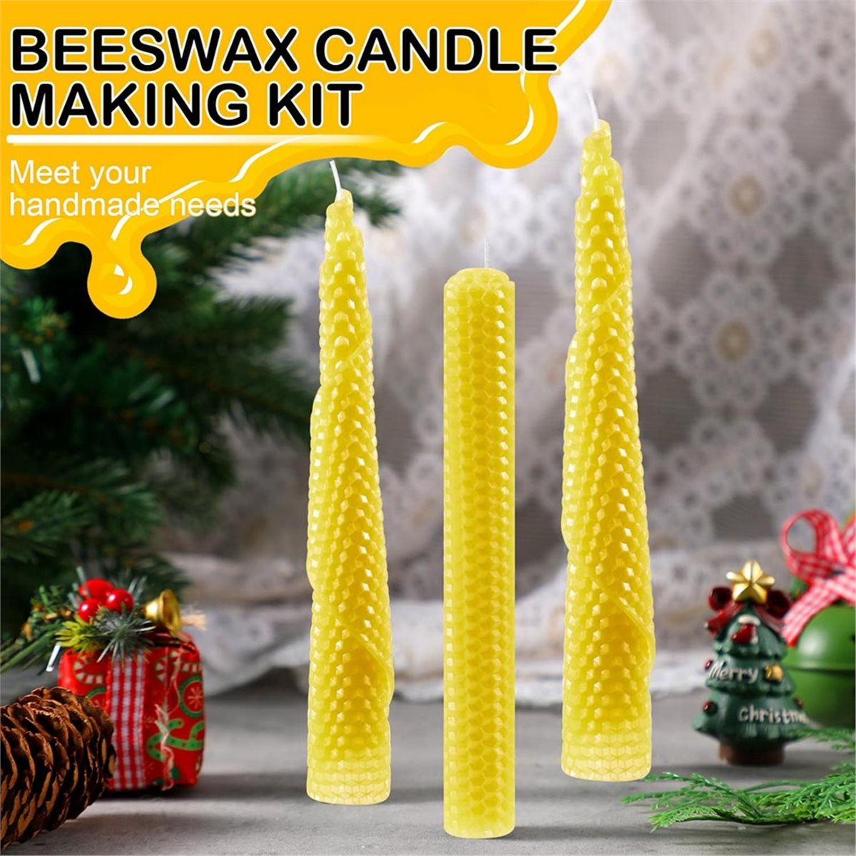 Beeswax Sheet Roll - N94R 24 Pcs Beeswax Candle Making