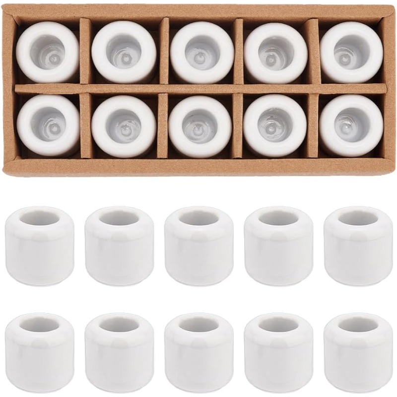 Candle Making Supplies Jars - 10 Pieces Ceramic Candle Holder White