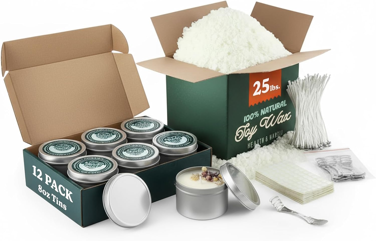 25 lbs. Soy Candle Wax with Su - Candle Making Supplies Jars 评论和价格