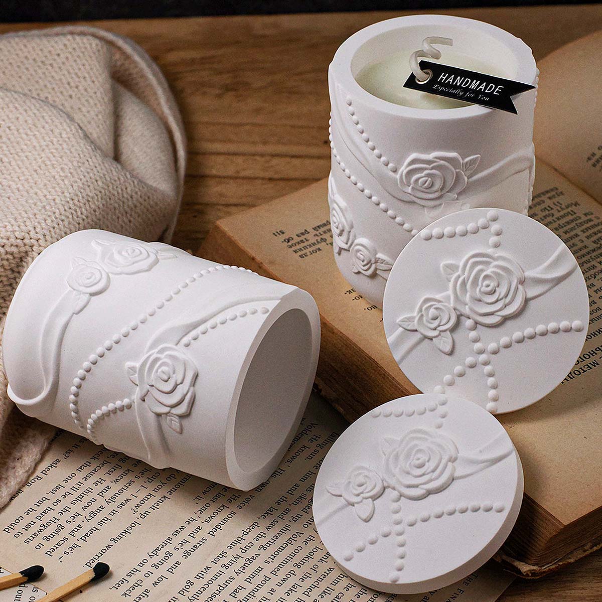 Concrete Flower Shape Candle J - Candle Making Supplies Jars 评论和价格
