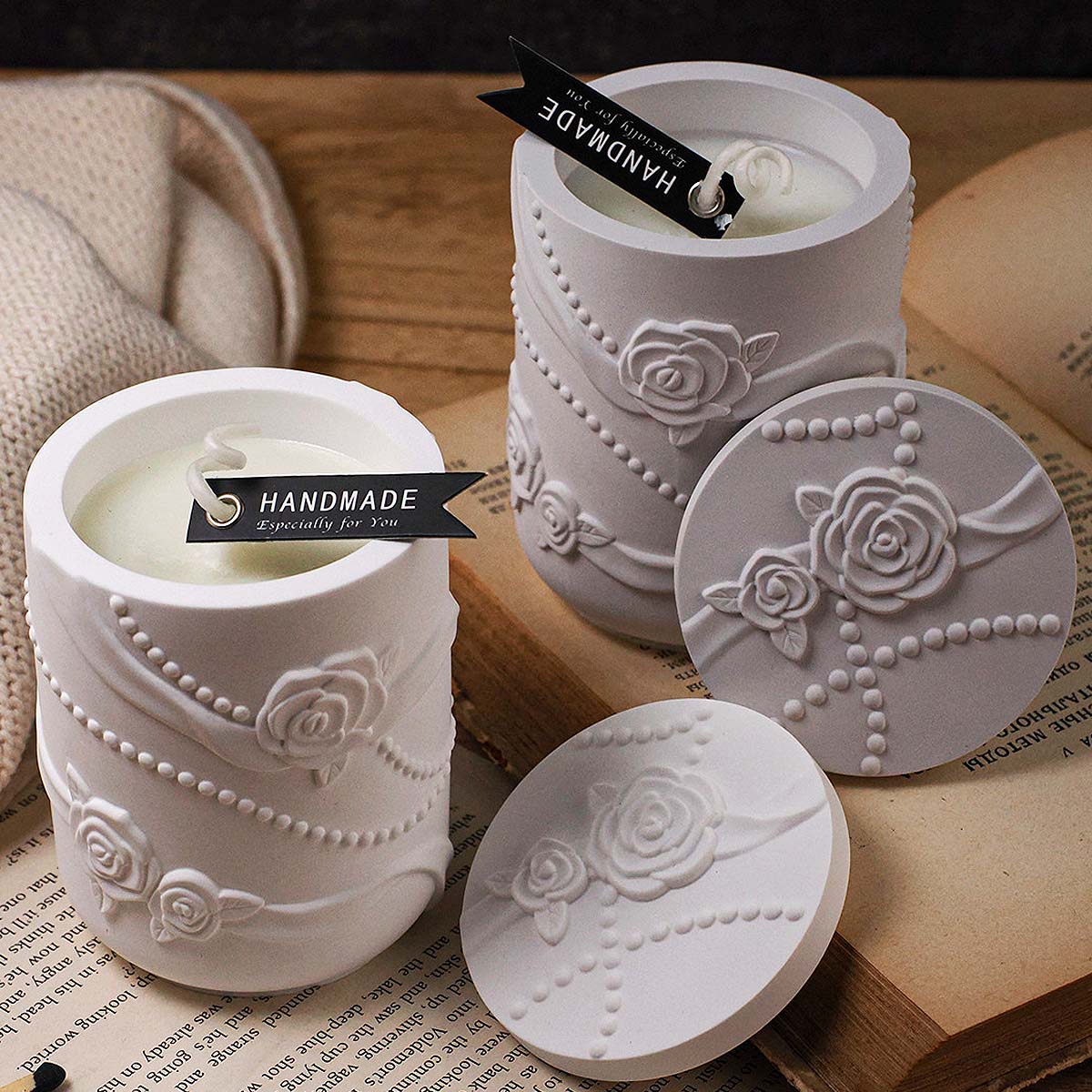 Concrete Flower Shape Candle J - Candle Making Supplies Jars 评论和价格