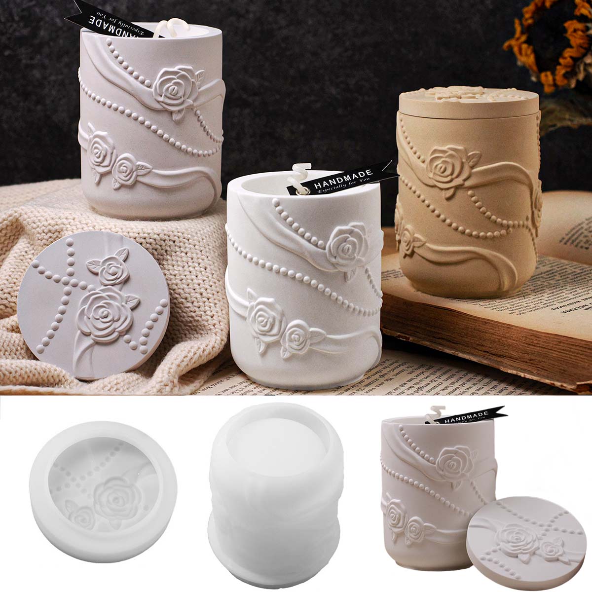 Concrete Flower Shape Candle J - Candle Making Supplies Jars 评论和价格