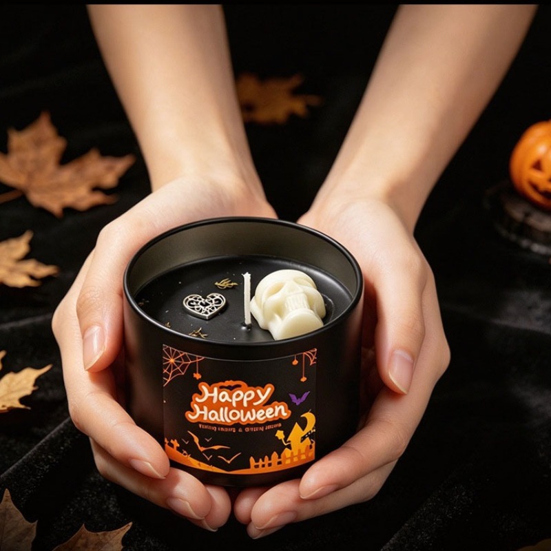 Autumn Halloween Decoration fo - Black Tin Candle 评论和价格