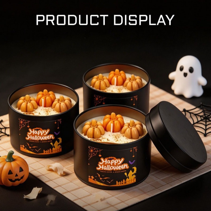 Autumn Halloween Decoration fo - Black Tin Candle 评论和价格