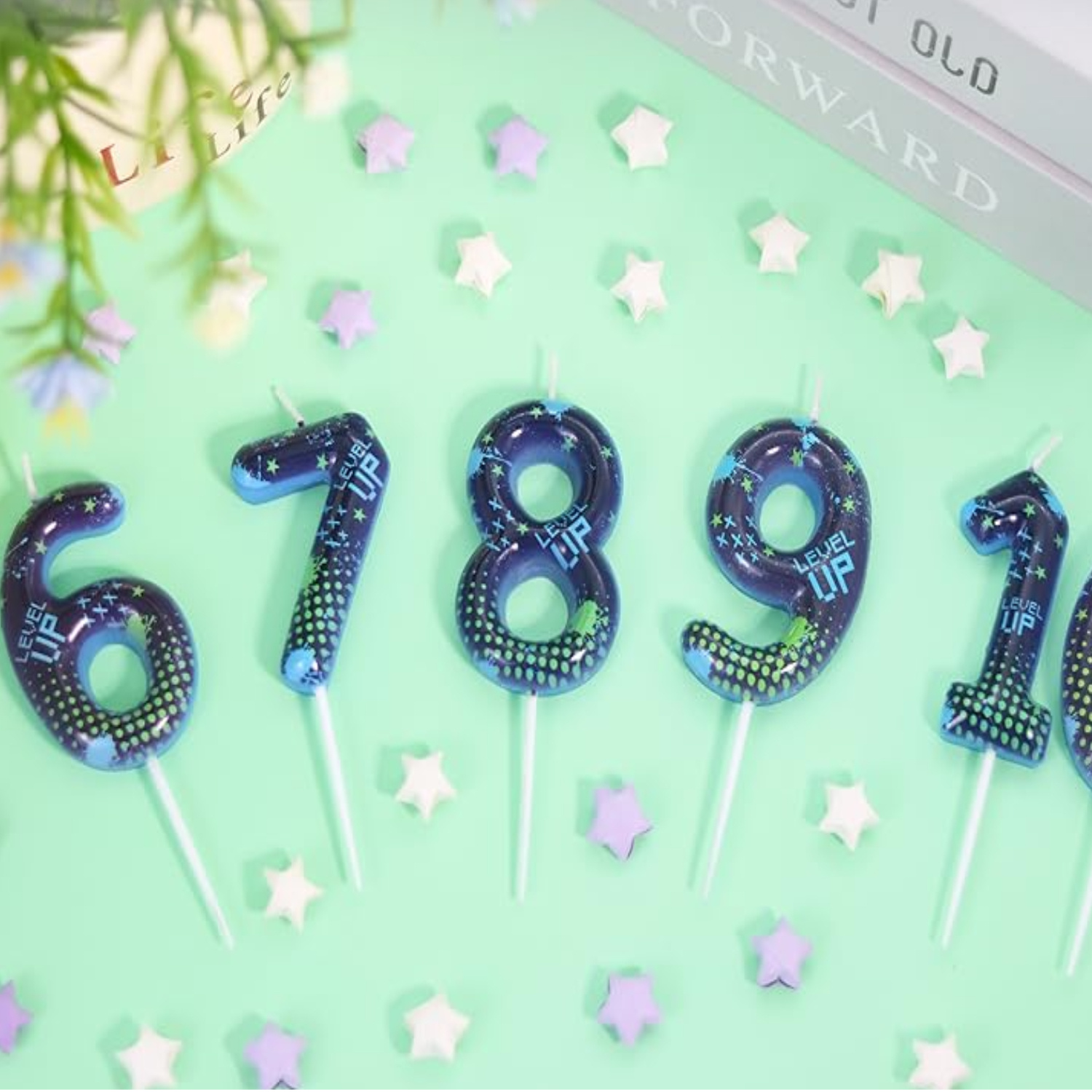 Blue Game Boy 0-9 Birthday Can - Candle Supplies In 评论和价格