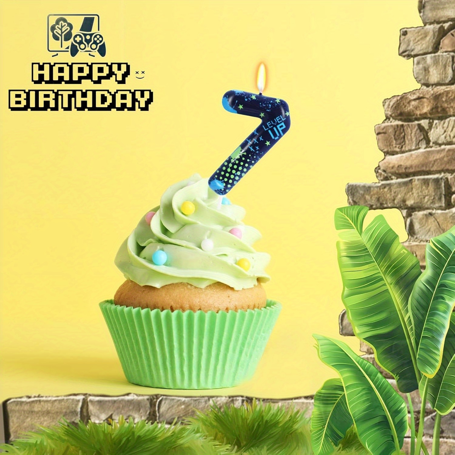 Blue Game Boy 0-9 Birthday Can - Candle Supplies In 评论和价格