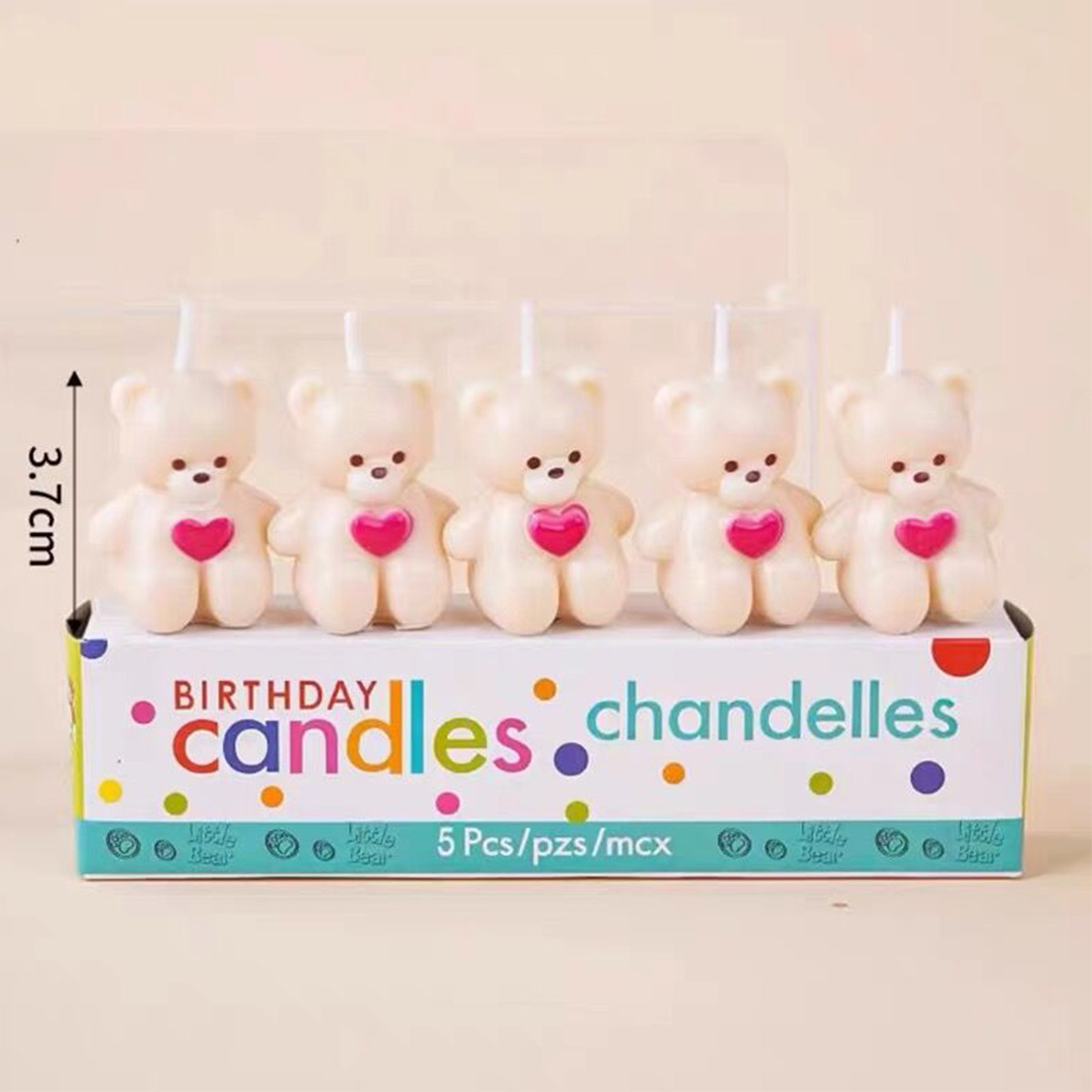 5pcs Cartoon Hug Bear Candle S - Candle Supplies Kit 评论和价格
