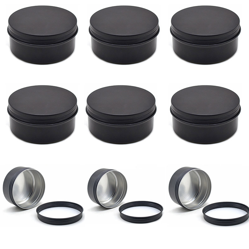 Black Empty Round Aluminum Box - Black Tin Candle 评论和价格
