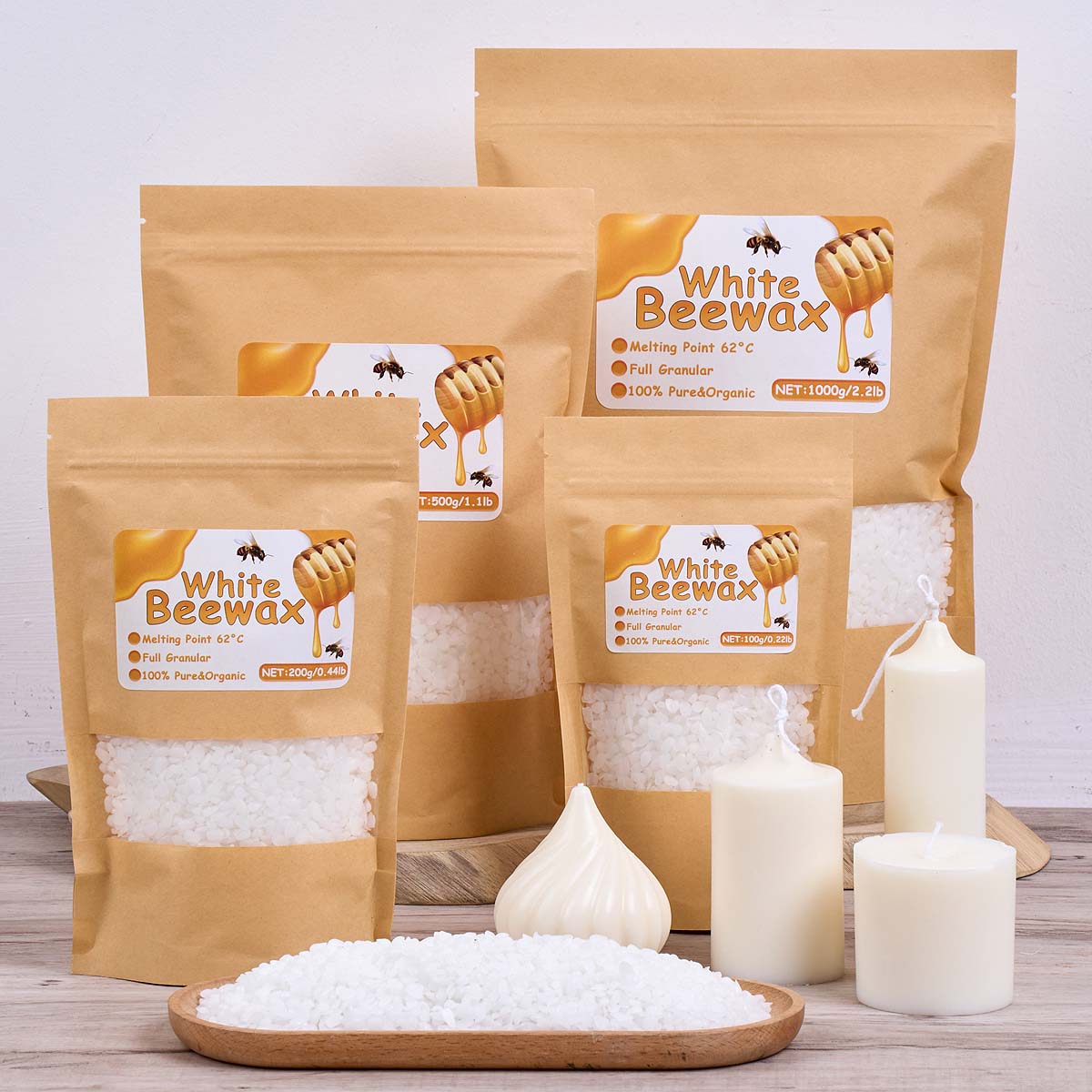 1000g White Beeswax DIY Candle - Candle Supplies Beeswax 评论和价格