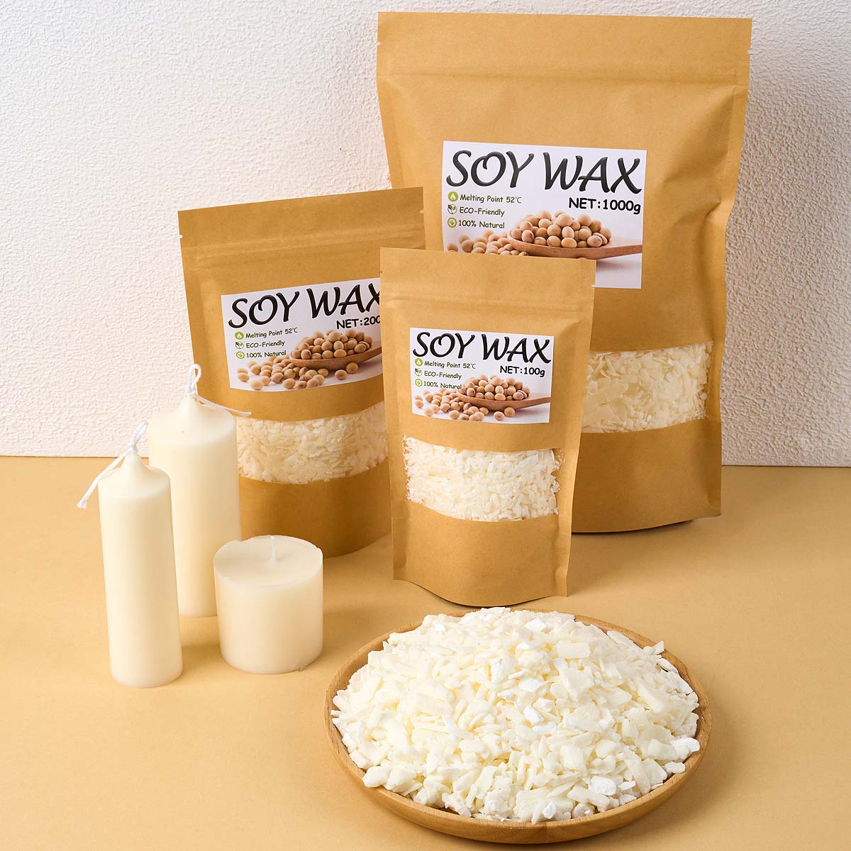 1 Pounds Pure White Soy Wax Fo - Candle Supplies Kit 评论和价格