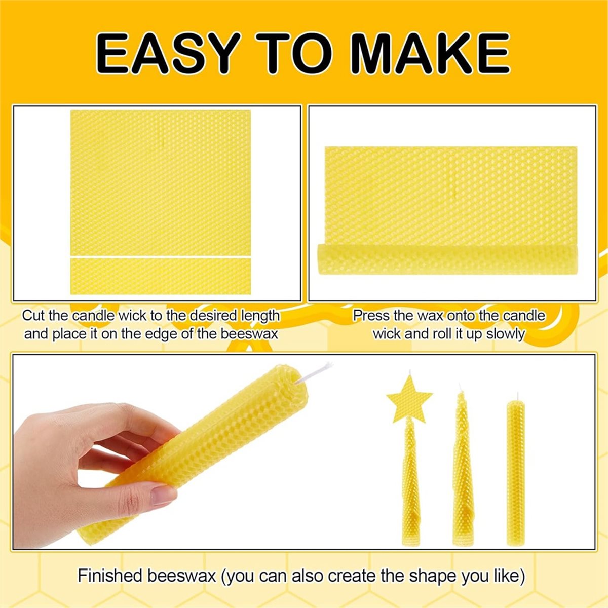 24 Pcs Beeswax Candle Making K - Beeswax Sheet Roll 评论和价格
