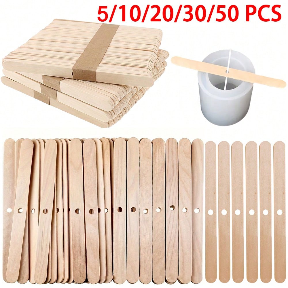 5/10/20/30/50pcs Wooden Candle - Candle Supplies Kit 评论和价格