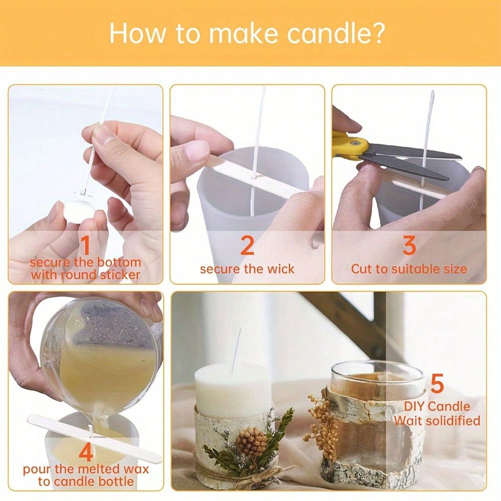 5/10/20/30/50pcs Wooden Candle - Candle Supplies Kit 评论和价格
