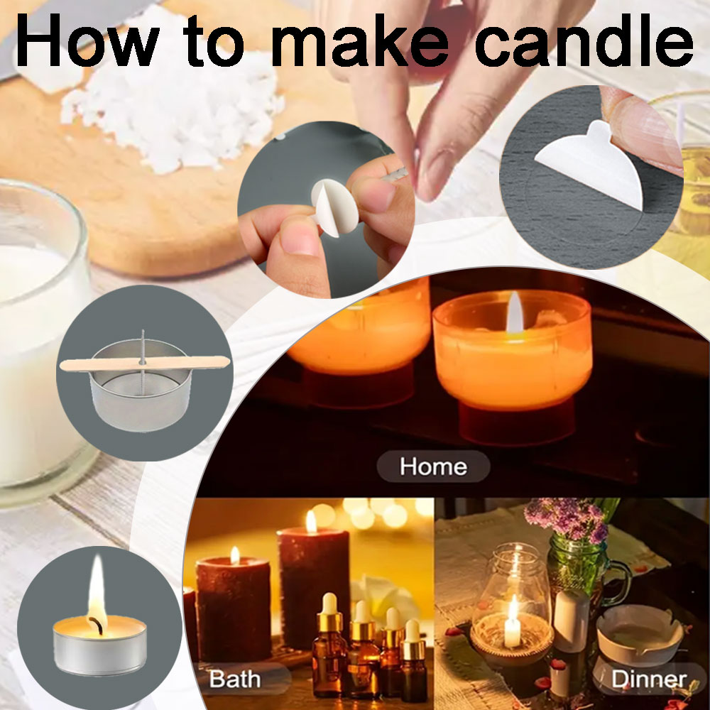 55pcs Flower Candle Wick Wood  - Candle Supplies Kit 评论和价格