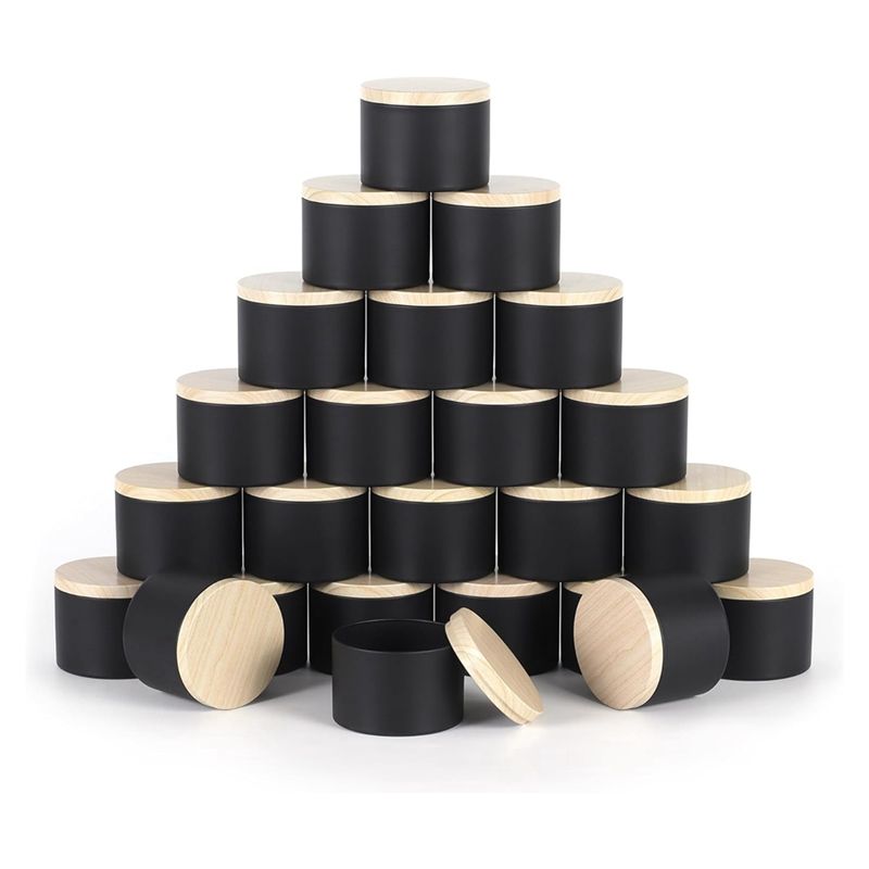 24 Pack 4 Oz Black Candle Tins - Black Tin Candle 评论和价格