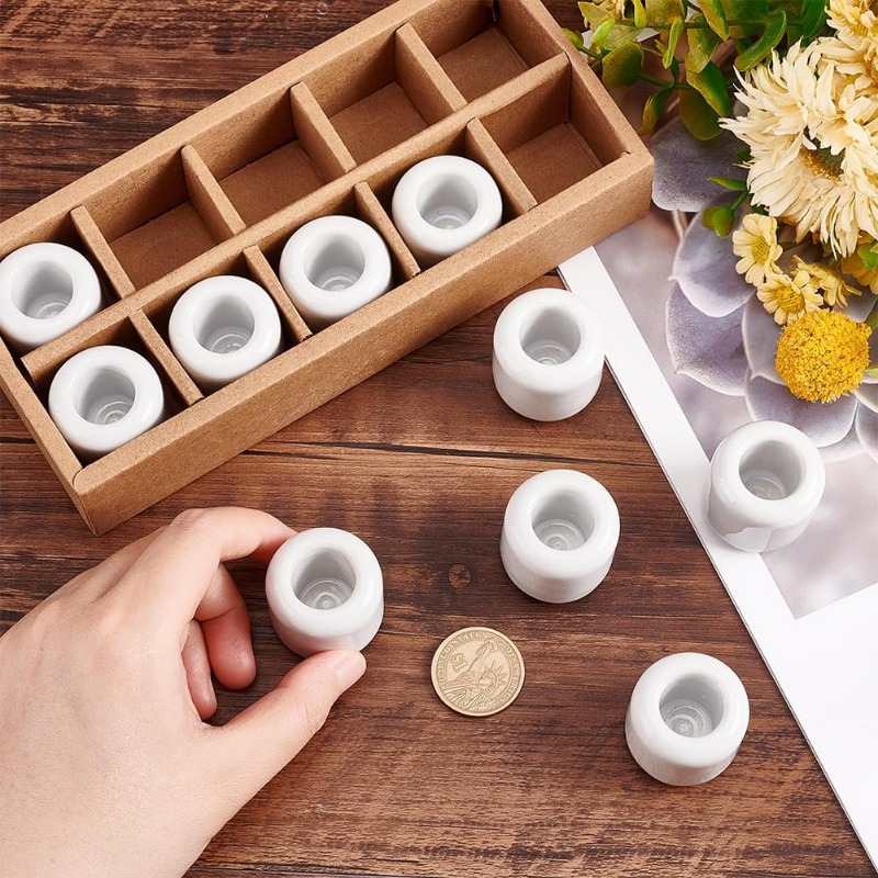 10 Pieces Ceramic Candle Holde - Candle Making Supplies Jars 评论和价格