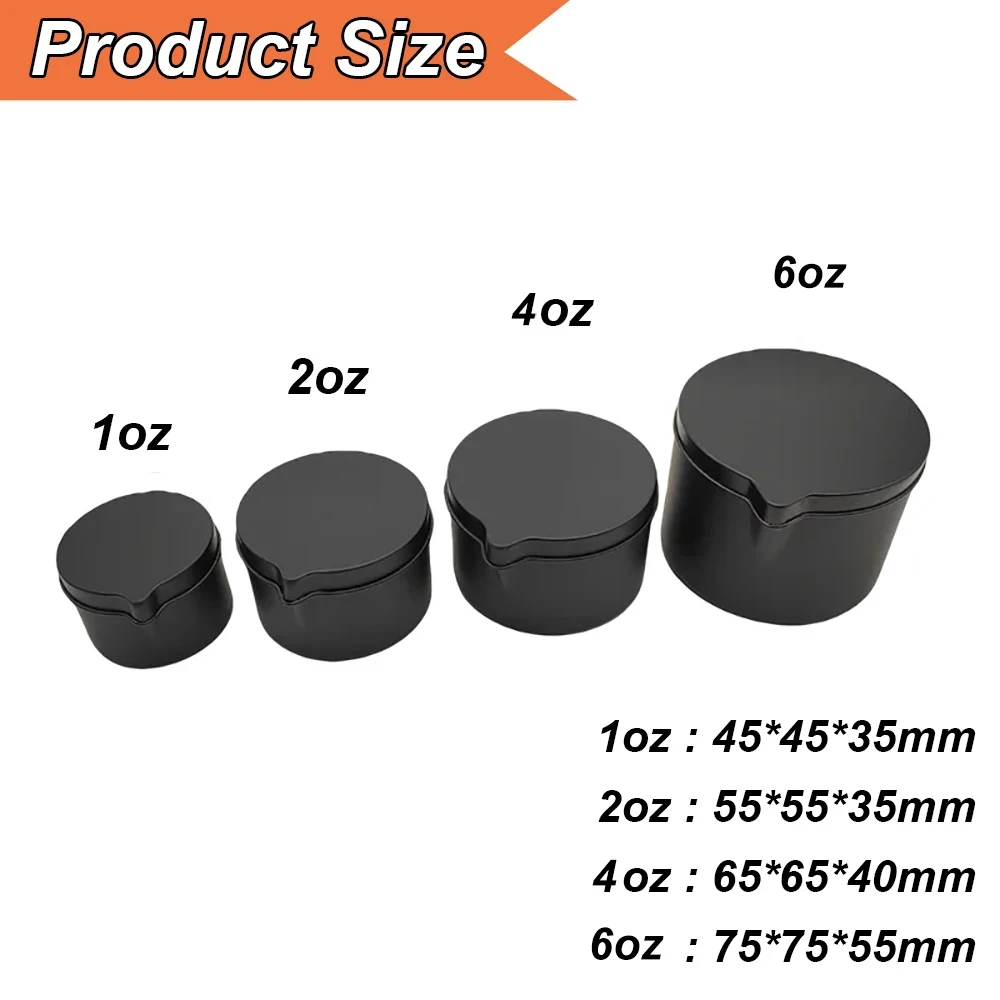 12PCS Silver Black Metal Tins  - Black Tin Candle 评论和价格