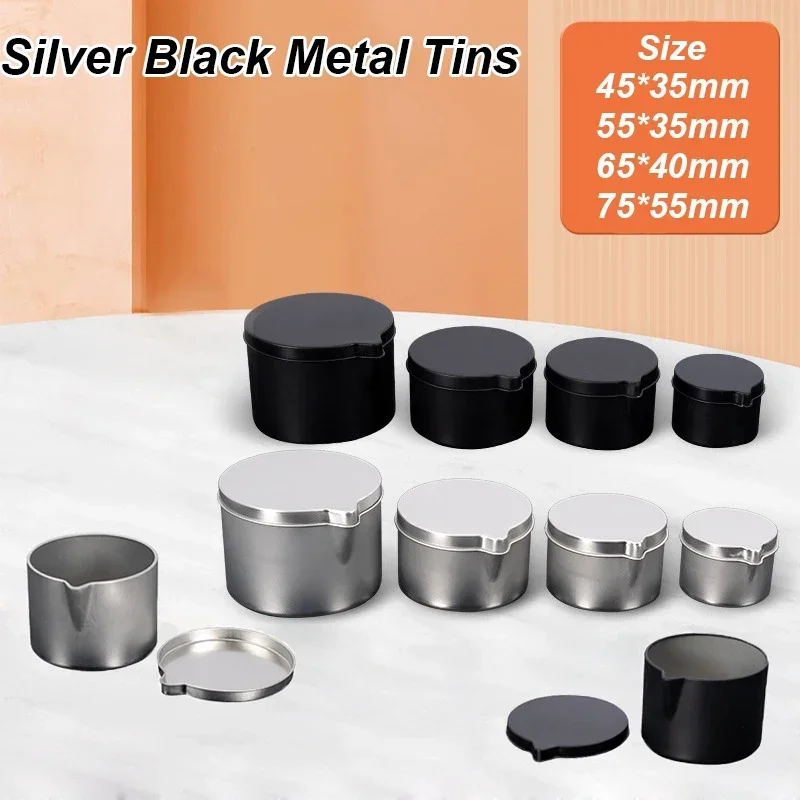 12PCS Silver Black Metal Tins  - Black Tin Candle 评论和价格